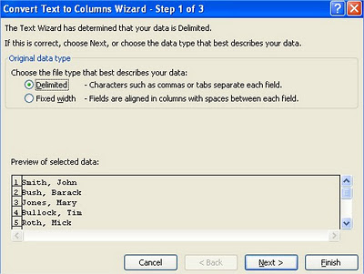 Excel Text to Columns Convert Text to Columns Wizard